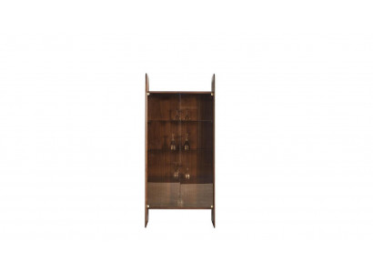Vitrine Luxus Schaf Holz Stil Braun Glas Neien Schief Glasschaf