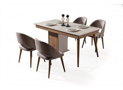 Modern Iesszëmmer Set Besteet aus Iessdësch 4x Still Neitheet 5tlg.