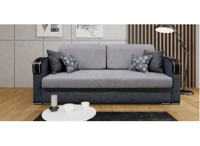 Luxus Design Canapé 3 Sëtz Miwwelen Polster Gro Textil Holz Miwwelen Schlofcouch Nei