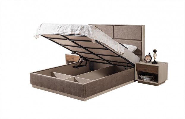 Luxus Schlofkummer Set Elegante Bett an 2x Kommoden Modernen Design