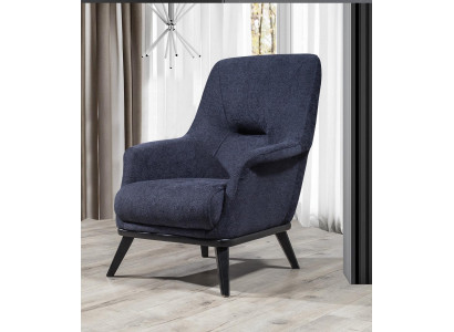 Stilvollen Sesselen Blo Faarf Modern Miwwelen am Wunnzëmmer Luxus Textil nei