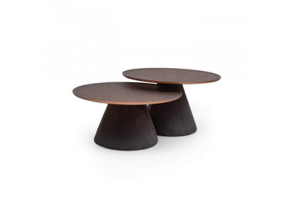 Skandinavesch Holz-Couchtischen, 2er-Set, minimalistesch