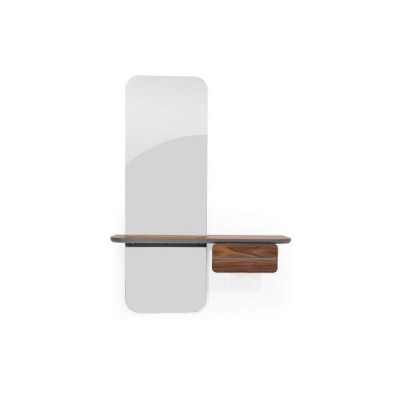 Luxuriéise Spigel mat Regal fir Diel Moderne Spigel mat Beliichtung