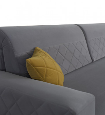 Sofa 3 Sëtzer Stoff Sofas Couch Grau Luxus Polster Modern Dräisëtzer Miwwelen Nei