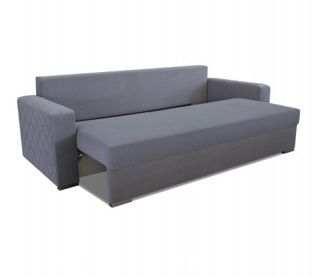 Sofa 3 Sëtzer Stoff Sofas Couch Grau Luxus Polster Modern Dräisëtzer Miwwelen Nei