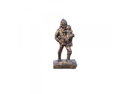 Pompjee rett e Kand Held Figur Statu Skulptur Koffer Immitatioun Look Dekoratioun