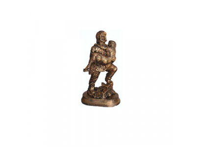 Skulptur Feierwehrmann rettet Kand Held Figur Statue Kof imitéiert 25cm Dekoratioun