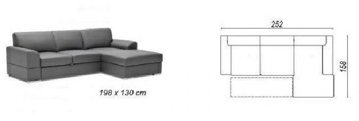 Innovatioun am Wunnzëmmer Ecksofaen mat Stoffpolsterung an auszéierbarer Schloffonktion.
