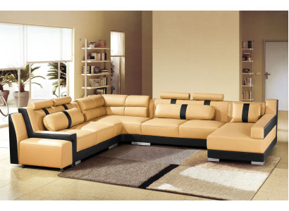 Lieder Sofa Canapé Polster Eck U Form Wunnlandschaft Eckgarnitur Sofasen