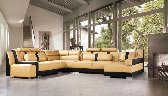 Lieder Sofa Canapé Polster Eck U Form Wunnlandschaft Eckgarnitur Sofasen