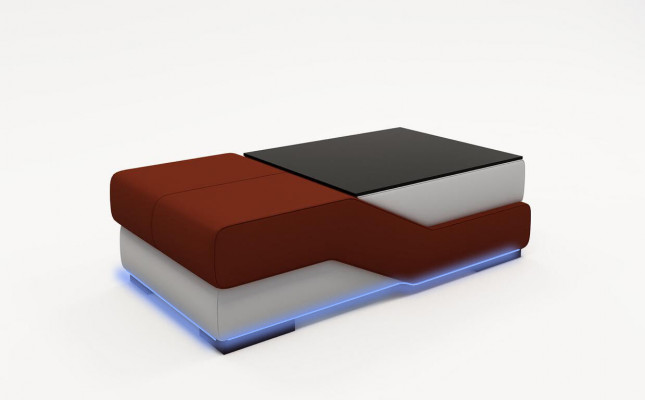 Designer Glasdësch Dësch Polster Modern Wunnzëmmer Lieder Canapé Sofa