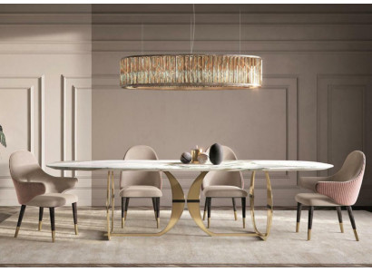 Edelstol Iessdësch Iesszëmmer Wunnzëmmer Modern Kichen Dëscher Design Metall