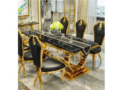 Edelstol Iessdësch Iesszëmmer Modern Kichen Design Dësch Metall