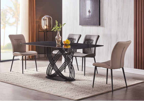 Luxus Dësch Edelstol Iessdësch Iesszëmmer Iessdëscher Kichen Dëscher Design Metall