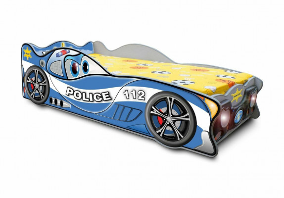 Rennwon Auto Bett Schlofzëmmer Kand Better Kanner Miwwelen Holz + Matratz