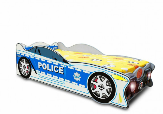 Polizeiauto Bett Better Kannerbett Jugendbett Polizeiauto & Matratz Këndchen