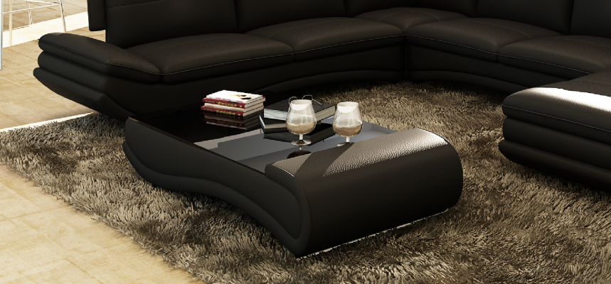 Sofadësch Design Wunnzëmmer Glas Lieder Canapé Sofa Dësch Kaffi Bäistell.