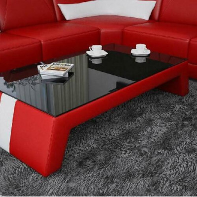 Moderne Wunnzëmmert Couchtisch Dësch Bäistell Glas Polster Lieder Dëscher