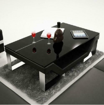 Glasdesign-Couchtisch Wunnzëmmer Lieder Canapé Beistelltësch Kaffi