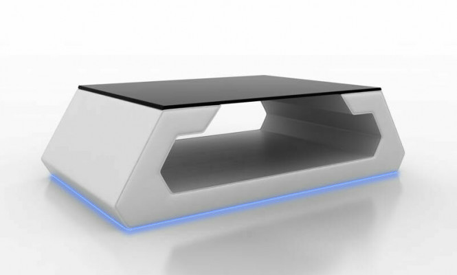 Sofadësch Design Wunnzëmmer Glas Lieder Canapé Sofadësch Bäisteel Kaffi