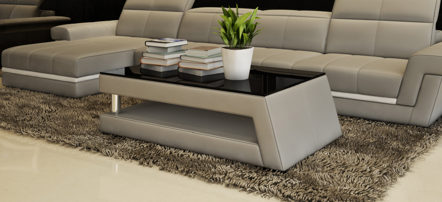 Modernt Designer Glasdësch Niewendësch Sofa Dëscher Wunnzëmmer Dësch Couchtësch