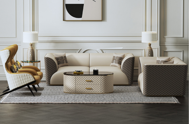 Garnitur 3+2 Sëtzer Couchtisch Bäistelltisch Wunnlandschaft Canapé Couch 3 Deeler