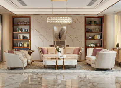 Wunnzëmmer Design Garnitur Luxus Sëtz Polster Massivholz