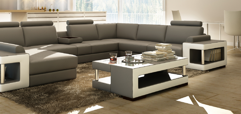 Luxus Glastisch Wunnzëmmer Niewentisch Designer Dëscher Glas Lieder