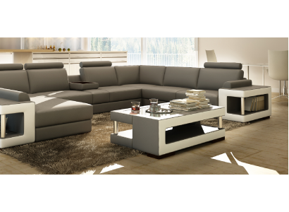 Luxus Glastisch Wunnzëmmer Niewentisch Designer Dëscher Glas Lieder