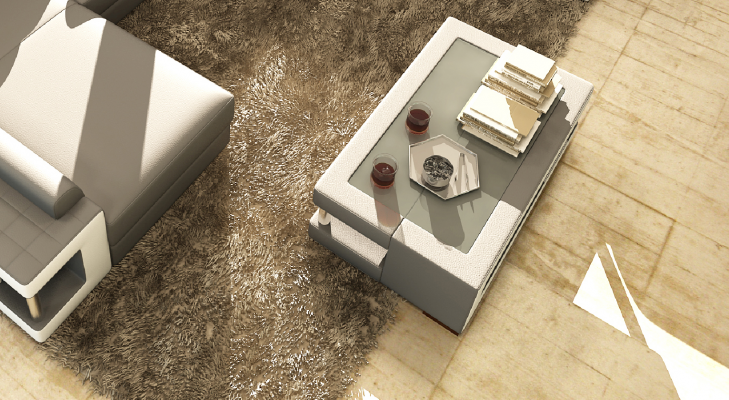 Luxus Glastisch Wunnzëmmer Niewentisch Designer Dëscher Glas Lieder