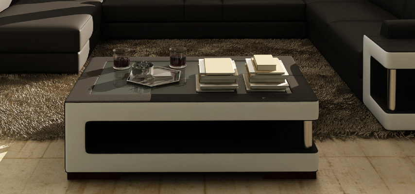 Luxus Glastisch Wunnzëmmer Niewentisch Designer Dëscher Glas Lieder