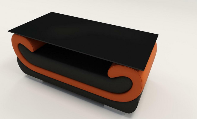 Grousartescht Design Glasdësch Gepolsterten Wunnzëmmer Bäiselltësch