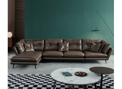 Ledersofa Canapé Wunnlanschaft Eckdesign Modern Sofa Ecksofa L-Form