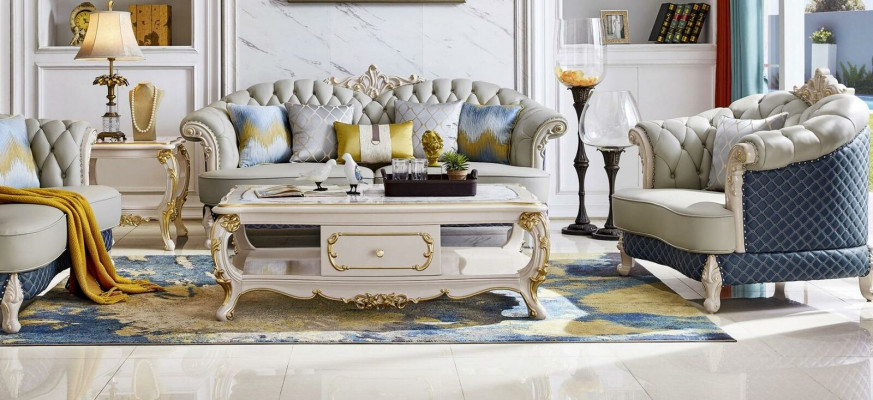Klassesch Chesterfield Garnitur Liederzell Sofa Canapé Set 321 Massivholz