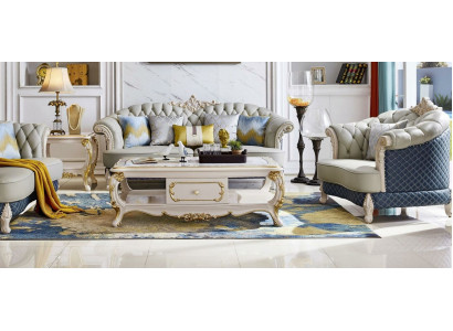 Klassesch Chesterfield Garnitur Liederzell Sofa Canapé Set 321 Massivholz