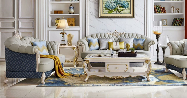 Klassesch Chesterfield Garnitur Liederzell Sofa Canapé Set 321 Massivholz