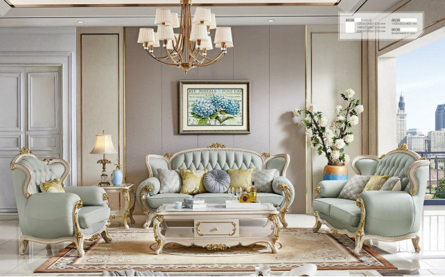 Designer Sofagarnitur 3 2 1 Sëtzungen Sofa Canapé Lieder Garnitur Polster Massivholz