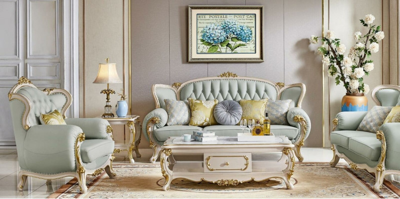 Designer Sofagarnitur 3 2 1 Sëtzungen Sofa Canapé Lieder Garnitur Polster Massivholz