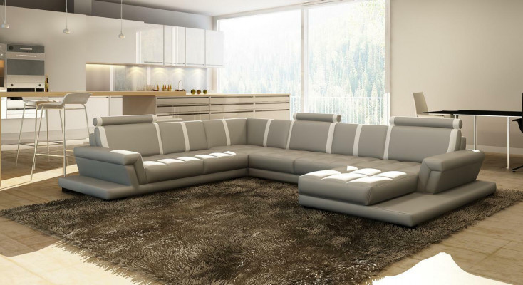 Léadersofa Sofa Canapé Polster Wunnlandschaft Designer Léadersofa