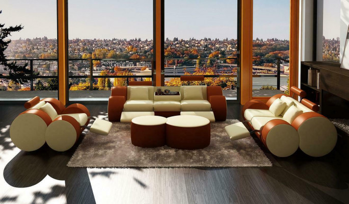 Modern Wunnzëmmer Couch Sëtz Polster Garnitur Sofas 3+2+1 Design