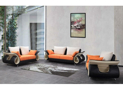 Modern Living Zëmmer Canapé Polster Sëtz Komplett Garnitur Sofa Canapéen
