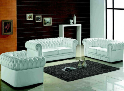 Chesterfield Sofagarnitur Klassesch Wunnzëmmer Couch Sofa Set Polstersaatz