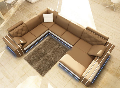 XXL Grouss Wunnzëmmer Sofa Ecksofa Eck Couch Sëtz Garnitur Lieder Sofas