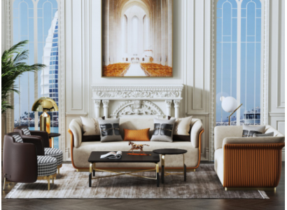 Modern Sofa-Garnitur 3+2 Sëtzer Sëtzgrupp Lieder Couchen 2tlg. Set