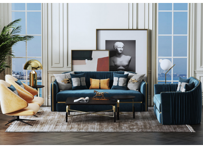 Sofa Garnitur 3+2 Sëtzer Set Design Sofa Polster Deko Couchen Couch Modern