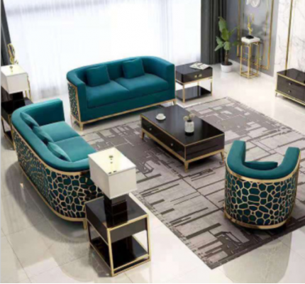 Sofa-Garnitur Canapé 321 Sëtz Textil Couchen Sofas Luxus Miwwelen Polster