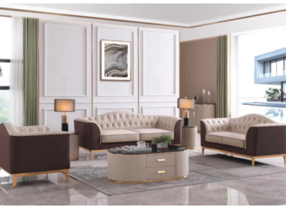 Komplett Set Sofagarnitur 3+2+1 Sëtzer Sofa Design Couch Wunnlandschaft