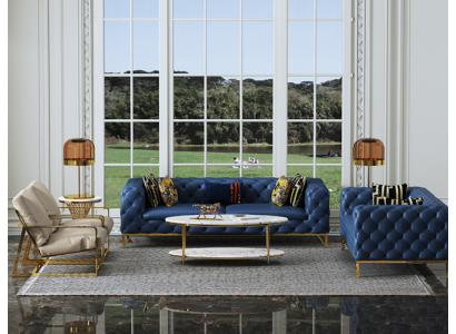 Lädersofa Sofasätz 3+2 Sëts Garnitur Polstersofa Canapé Sofa Canapé