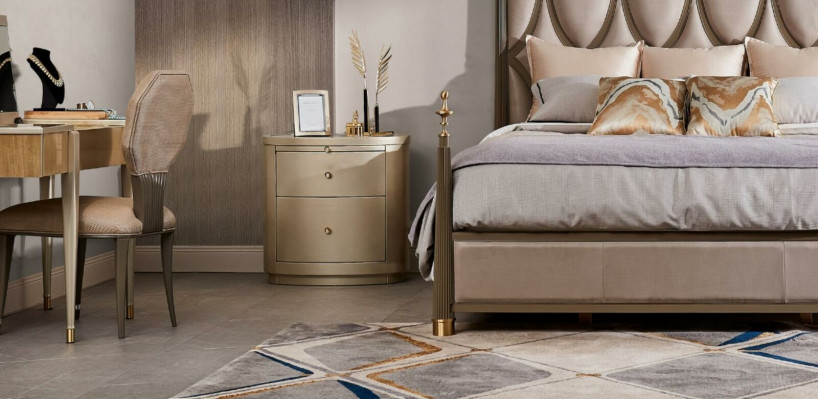 Bett 2x Nuetssäitdësch 3 tlg Schlofzëmmer Set Design Modern Klassesch Massivholz