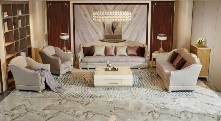 Sofagarnitur 4 2 Sëtzer Set Design Sofa Polster Couchen Canapé Massivholz